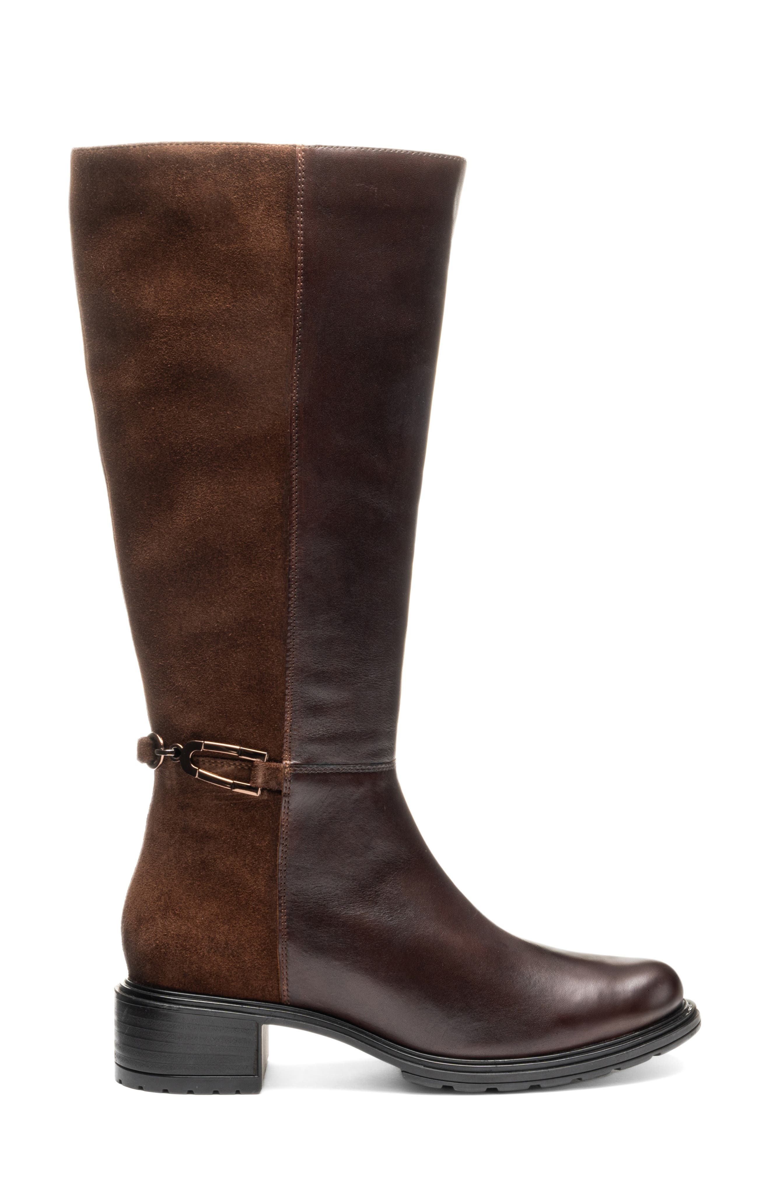 Plumeria Knee High Boot, Alternate, color, BROWN