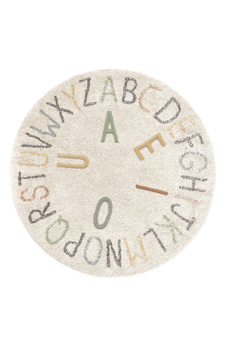 Lorena Canals RugCycled World Map Washable Cotton Blend Rug, Main, color, Natural