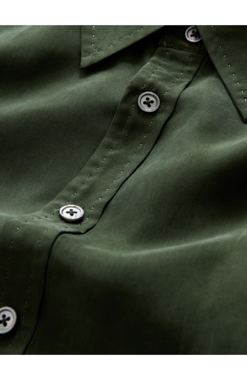 John Varvatos Martin Solid Twill Button-up Shirt In Moss
