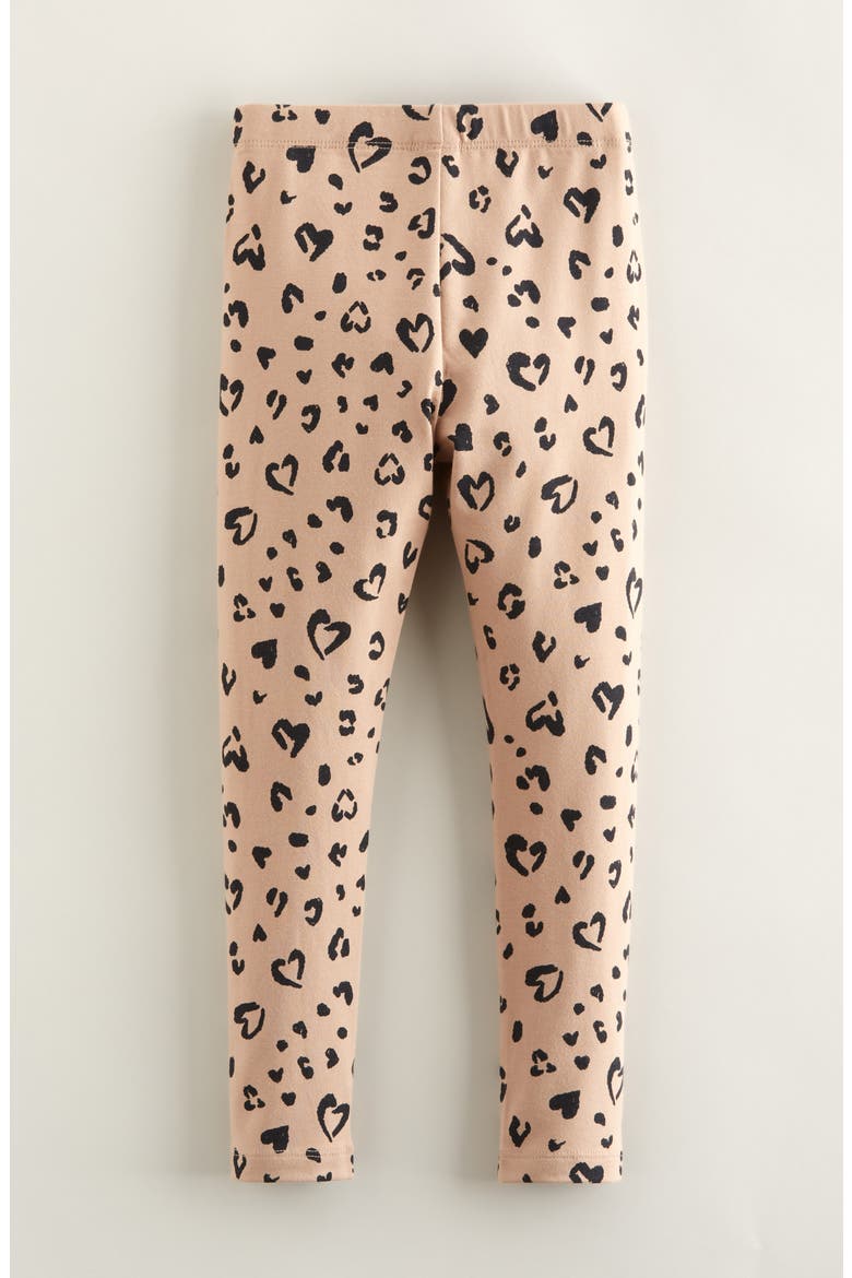 Kids' Core Leggings, Alternate, color, TAN NATURAL LEOPARD HEARTS