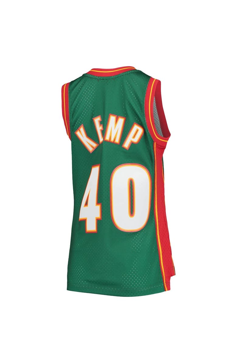 Mitchell & Ness Women's Mitchell & Ness Shawn Kemp Green Seattle SuperSonics 1995/96 Hardwood Classics Swingman Jersey, Alternate, color, Green