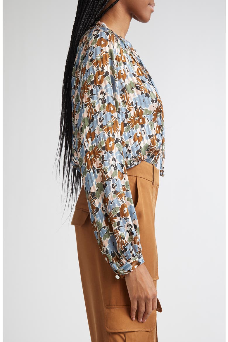 Linds Pleated Silk Top, Alternate, color, LAKE MIST MULTI