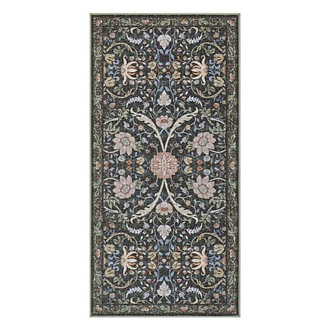 Washable Printed Chenille Rug