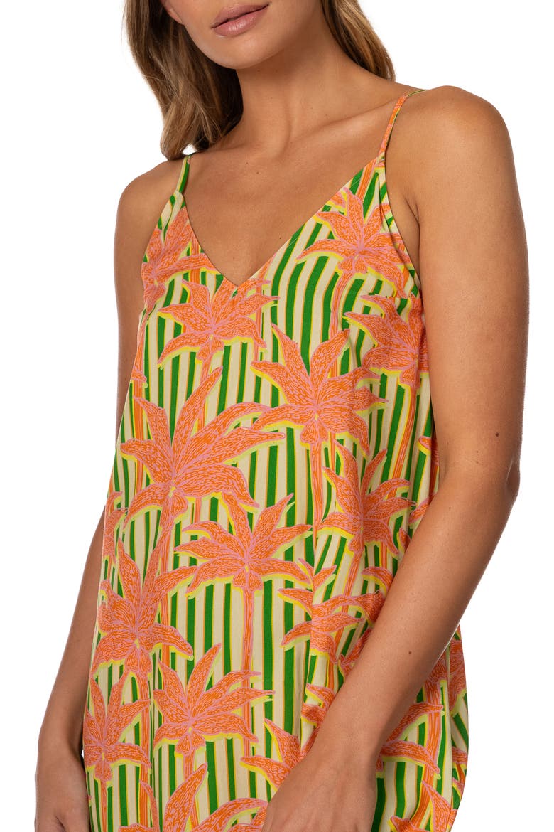 Blooming Stripes Debbie Cover-Up Maxi Dress, Alternate, color, OPEN GREEN