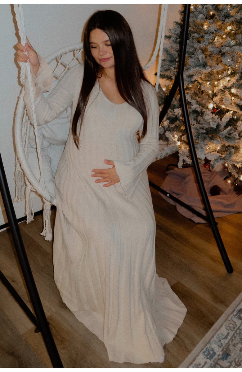 PinkBlush Ribbed Knit Maxi Dress, Alternate, color, Taupe