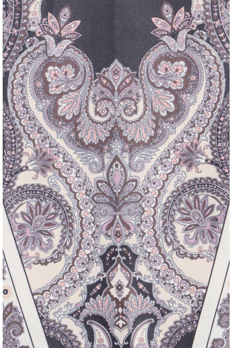 Border Print Paisley Scarf, Alternate, color, BLACK