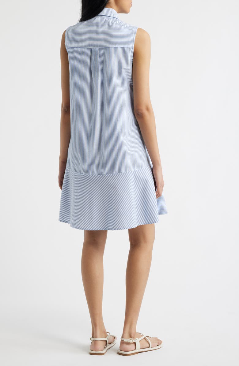 beachlunchlounge Marina Stripe Sleeveless Cotton Shirtdress, Alternate, color, Bay Blue