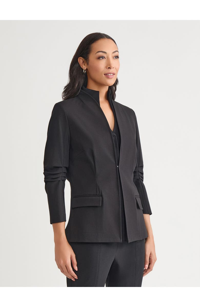 Misook Tailored LuxeStretch Ponte Blazer, Alternate, color, Black