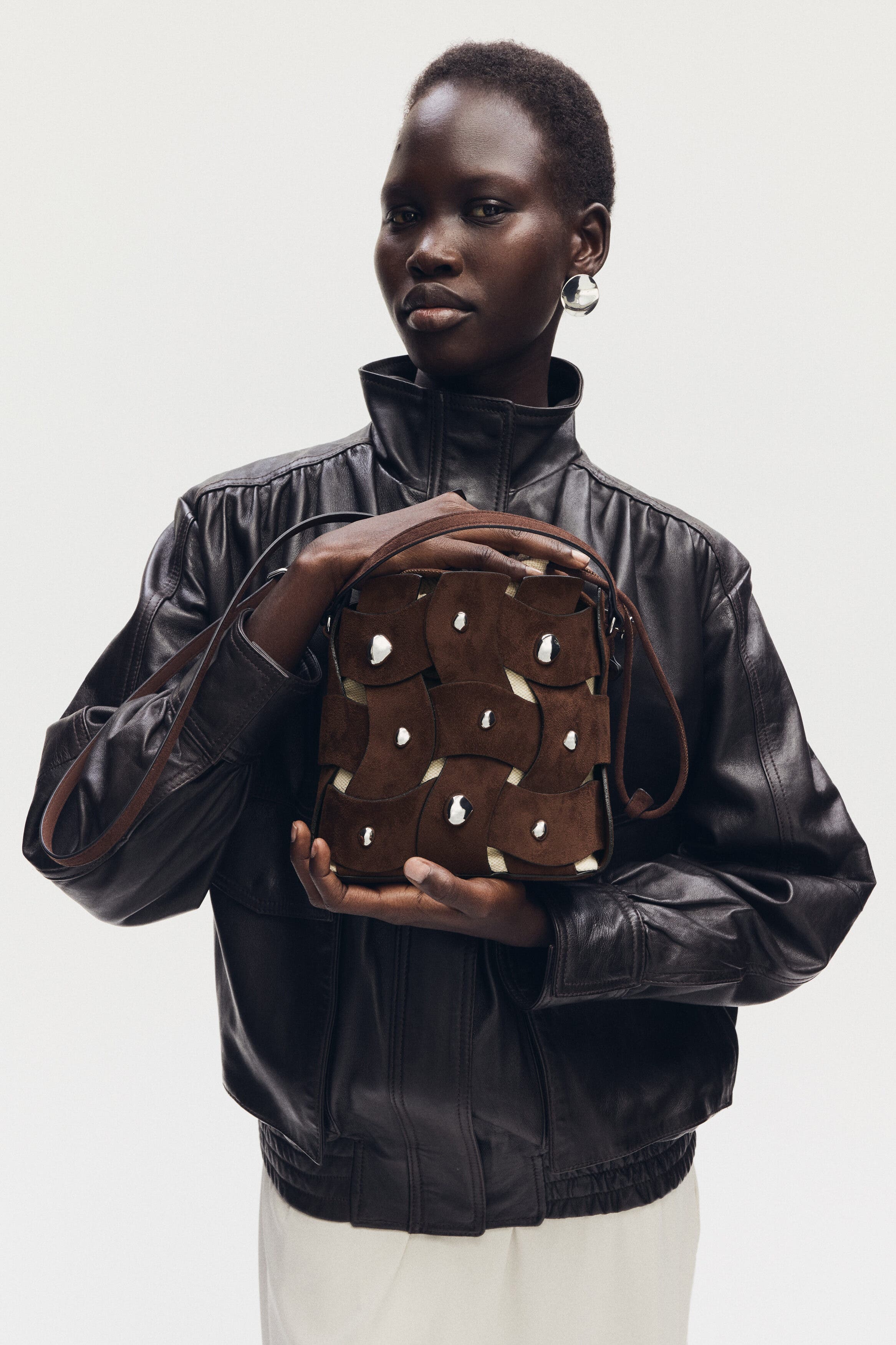 H&M Crossbody Bucket Bag, Alternate, color, Dark Brown