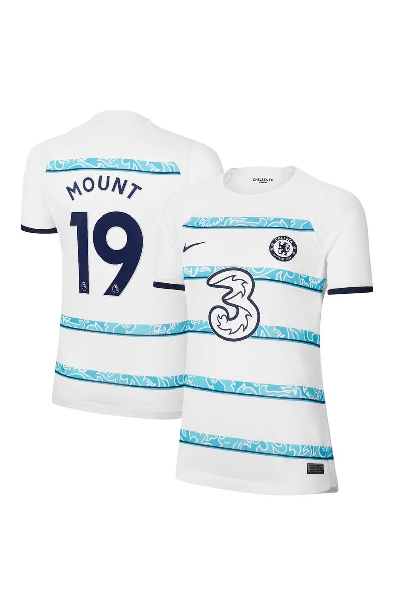 Nike Women's Nike Mason Mount White Chelsea 2022/23 Away Breathe Stadium Replica Player Jersey, Main, color, 