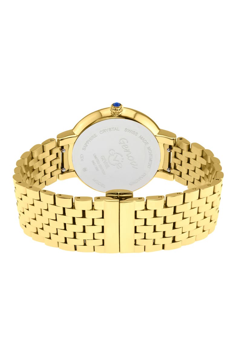 Women's Genoa Diamond Dial Bracelet Watch, 37mm, Alternate, color, GOLD