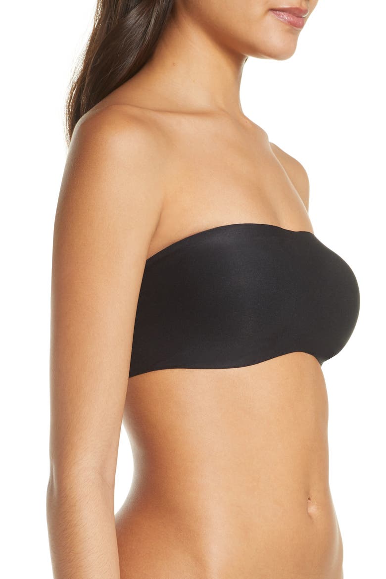 Soft Stretch Padded Bandeau Bralette, Alternate, color, BLACK