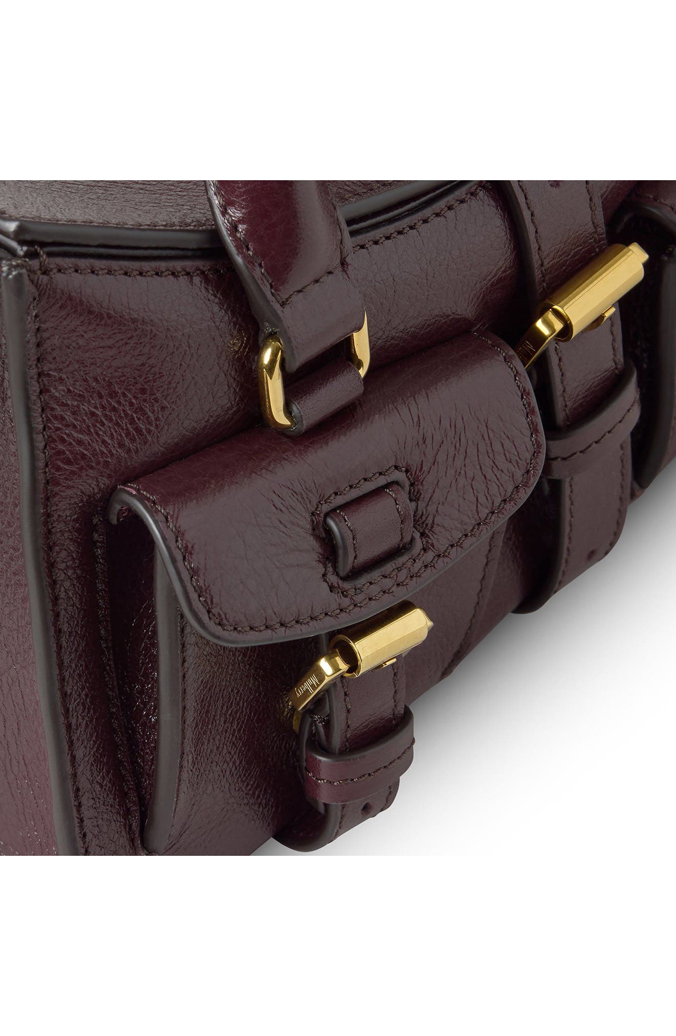 Mini Roxanne High Shine Leather Crossbody Bag, Alternate, color, OXBLOOD
