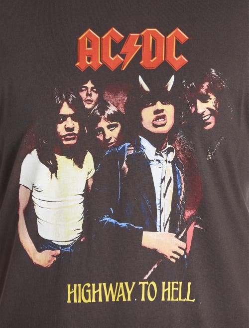 True Nation By Dxl Big & Tall Acdc Highway Graphic Tee In Brown