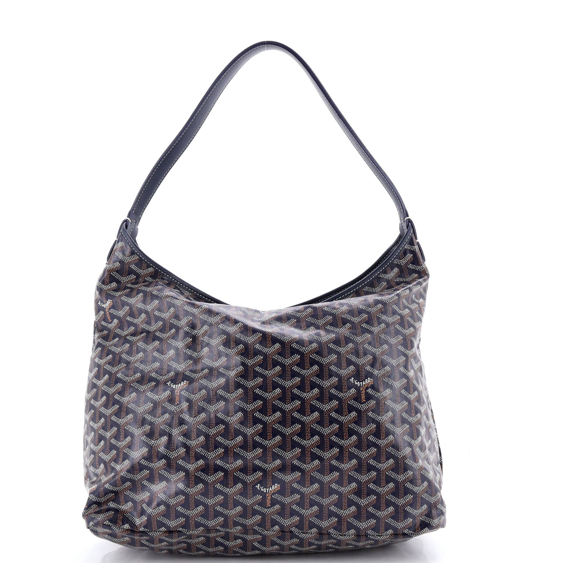 Pre-Owned Goyard Boheme Hobo Coated Canvas, Main, color, Blue