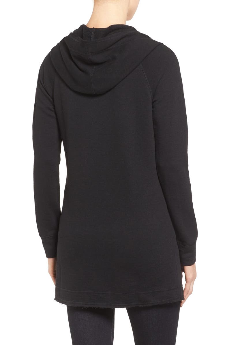 Caslon<sup>®</sup> Raw Edge Hooded Knit Jacket, Alternate, color, 