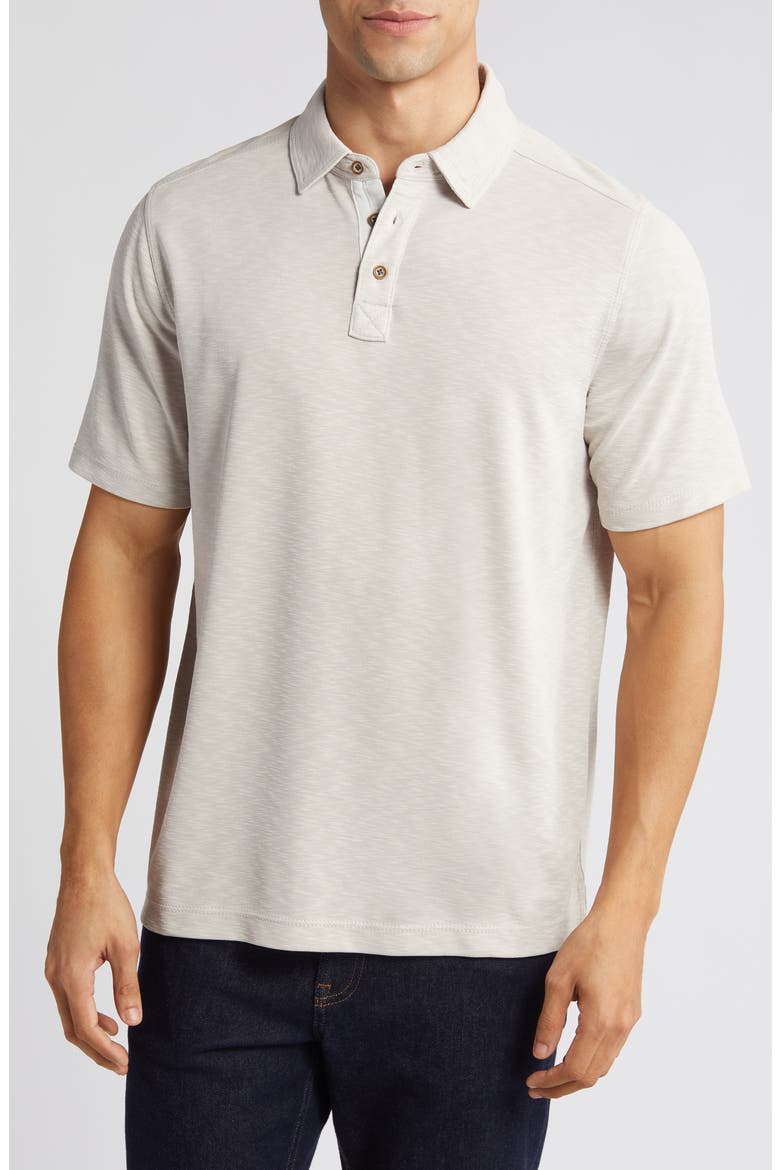 Vintage Slub Jersey Polo, Main, color, STONE