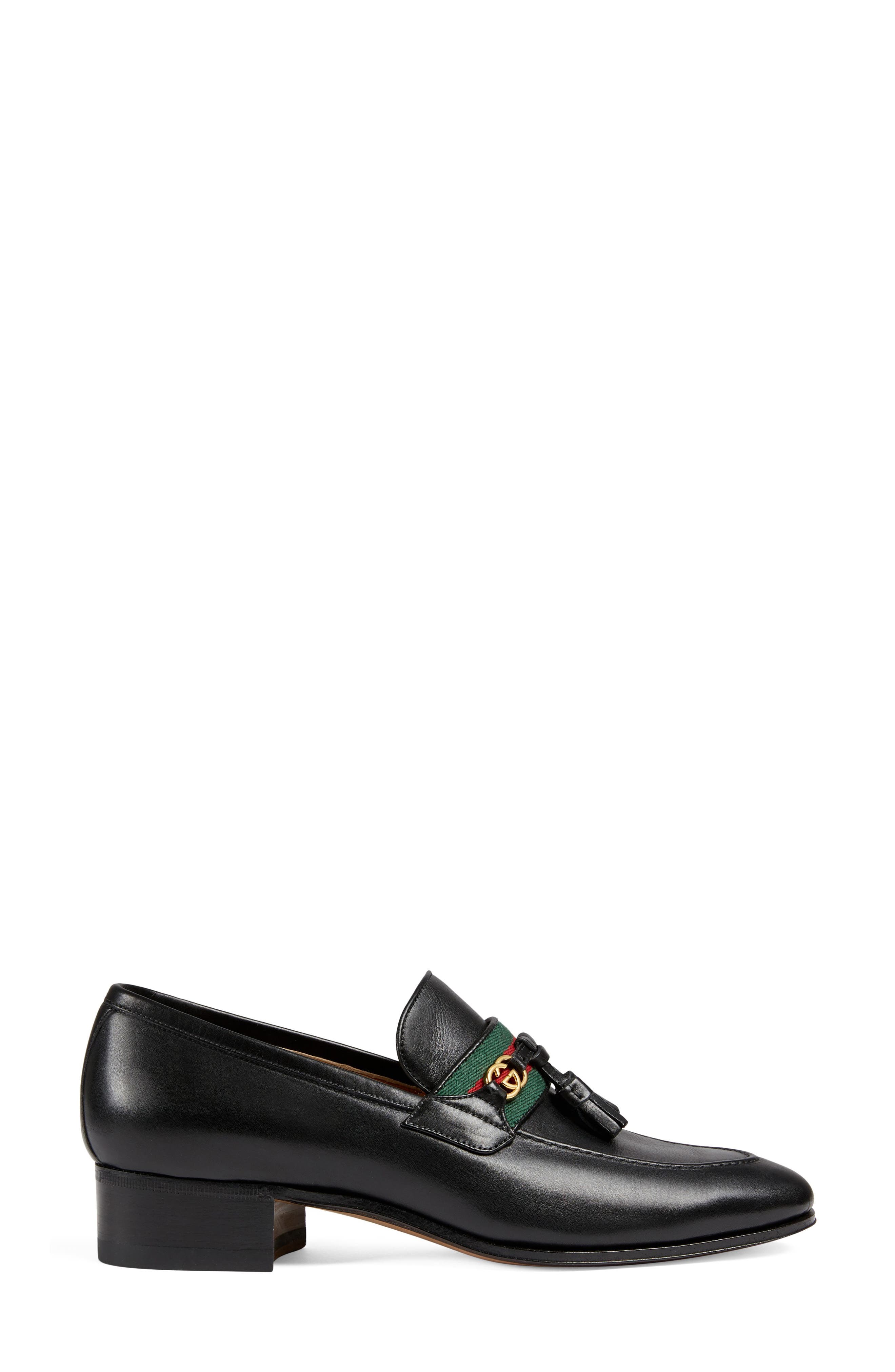 Gucci Paride Tassel Web Loafer, Alternate, color, 