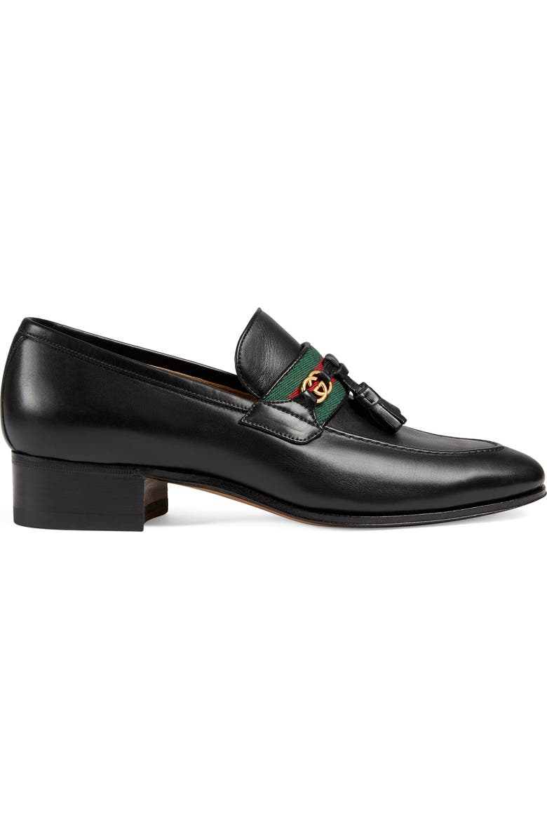 Gucci Paride Tassel Web Loafer, Alternate, color,