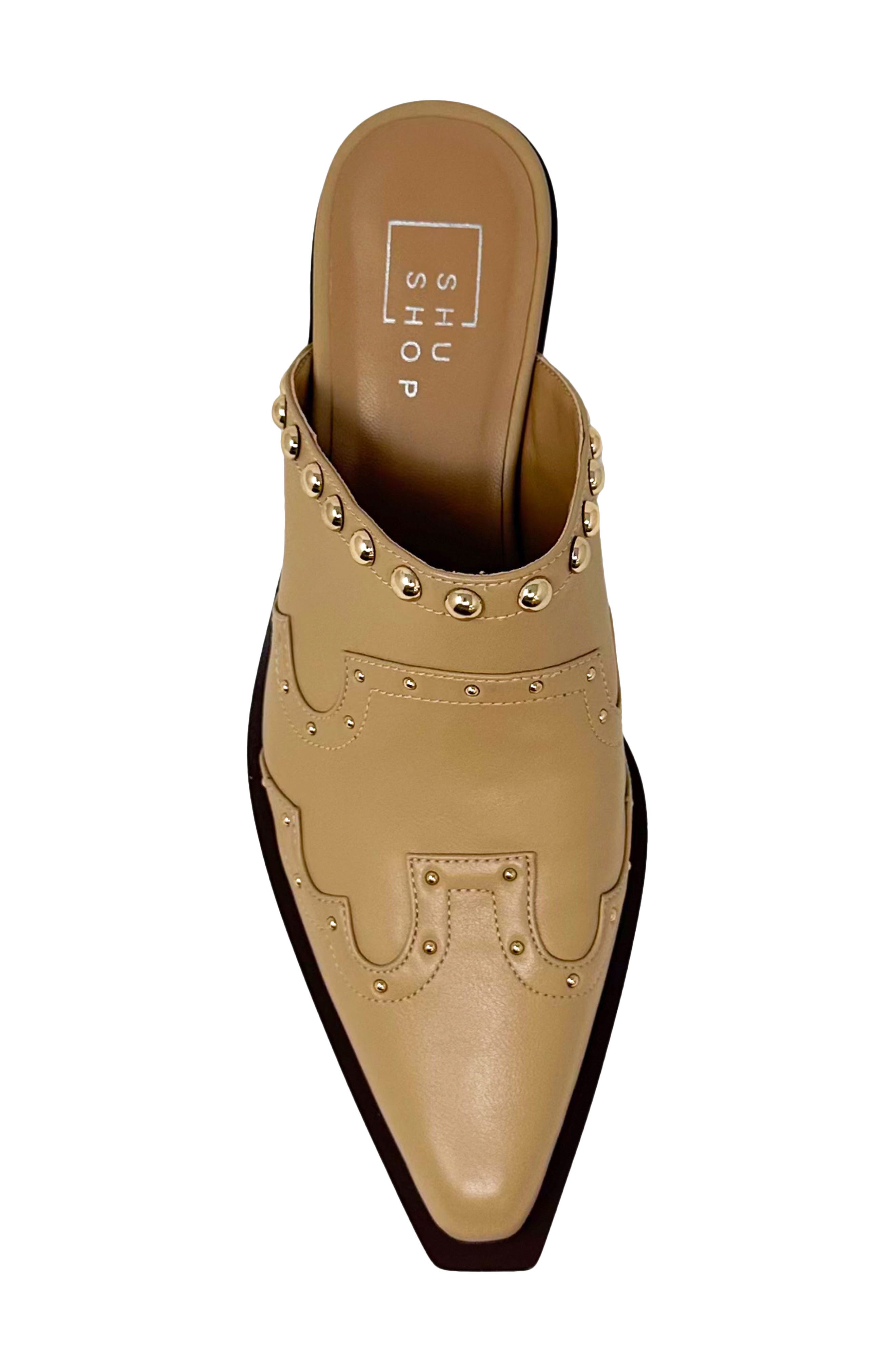 Thalia Studded Mule, Alternate, color, BEIGE