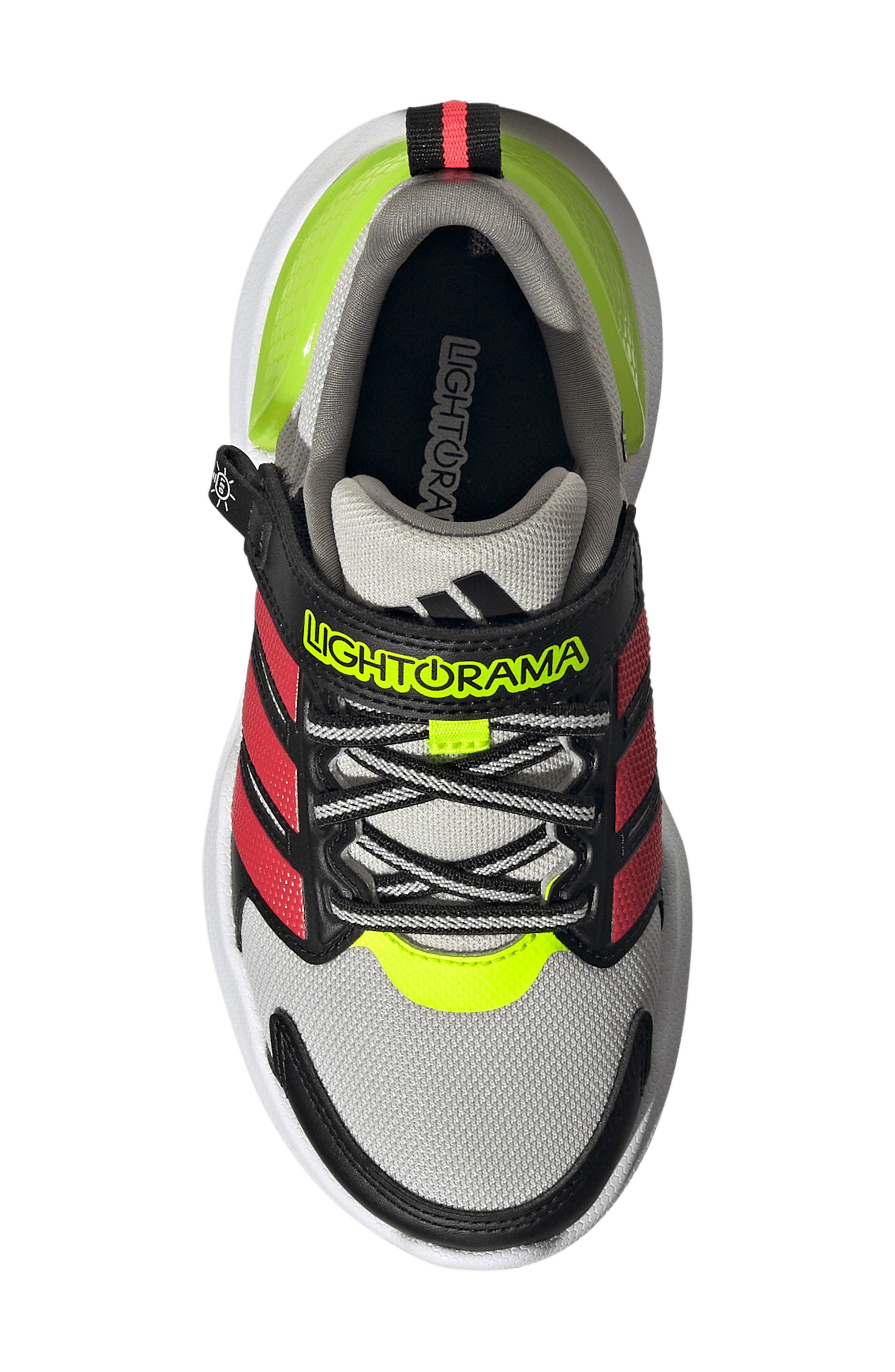 adidas Kids' Lightorama Sneaker, Alternate, color, Grey/ Red/ Lemon