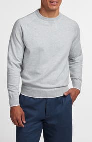 David Donahue South Point Cotton & Silk Blend Crew Sweater
