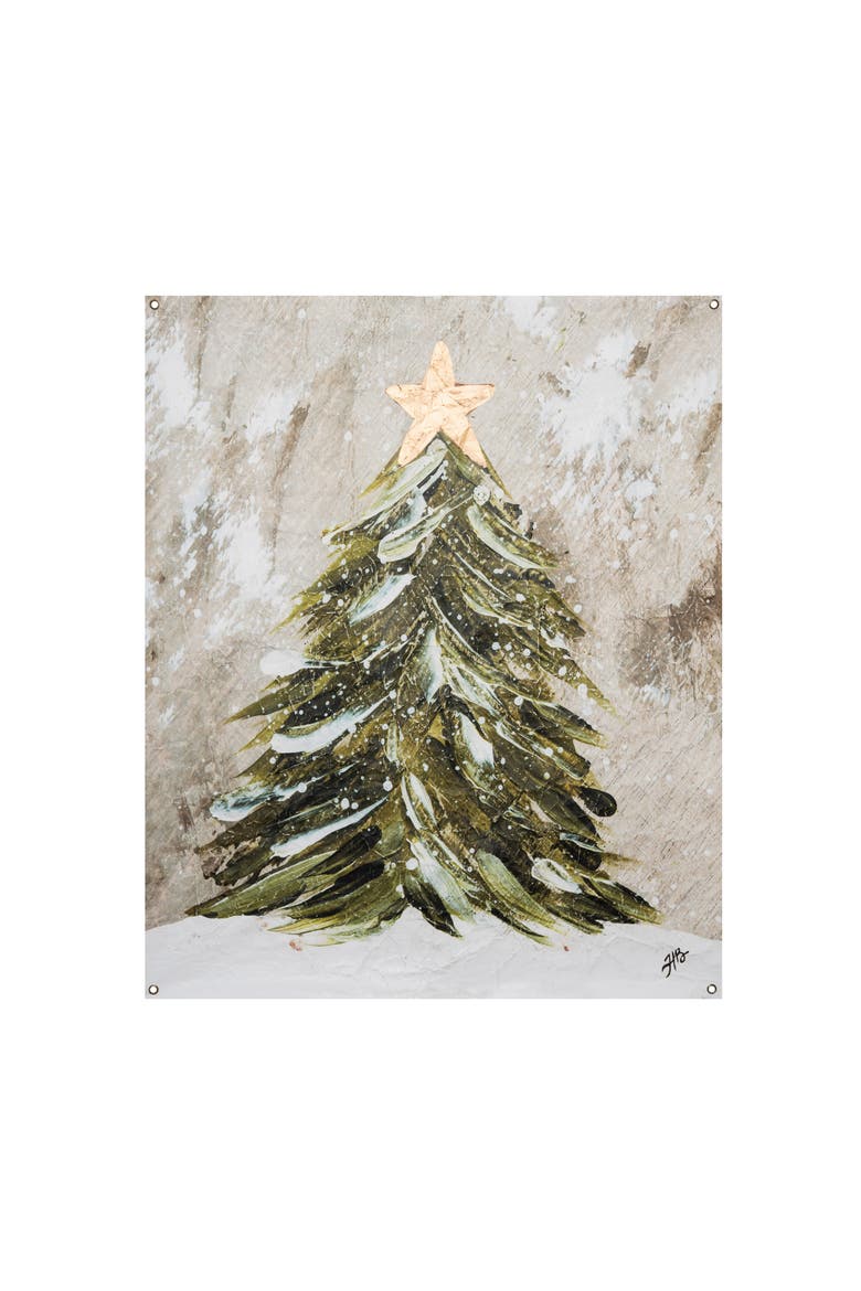46 in Multicolor Christmas Wall Art Tree Paper Wall Sign Panels for Holiday Decor, Main, color, Green