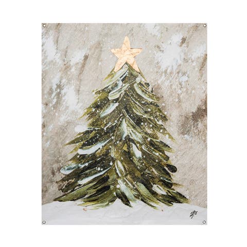 46 in Multicolor Christmas Wall Art Tree Paper Wall Sign Panels for Holiday Decor