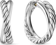 David Yurman Crossover Hoop Earrings in Sterling Silver, 22.3mm