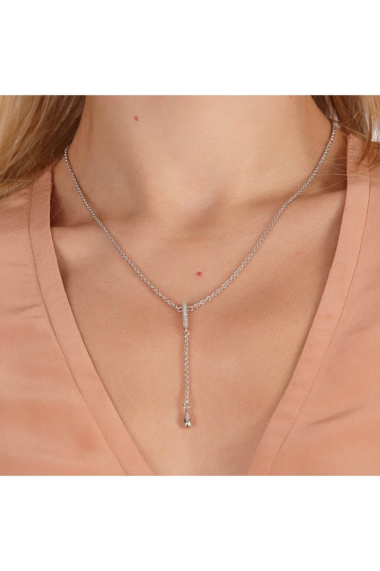 Skinny Drip Long Pendant, Alternate, color, Sterling Silver