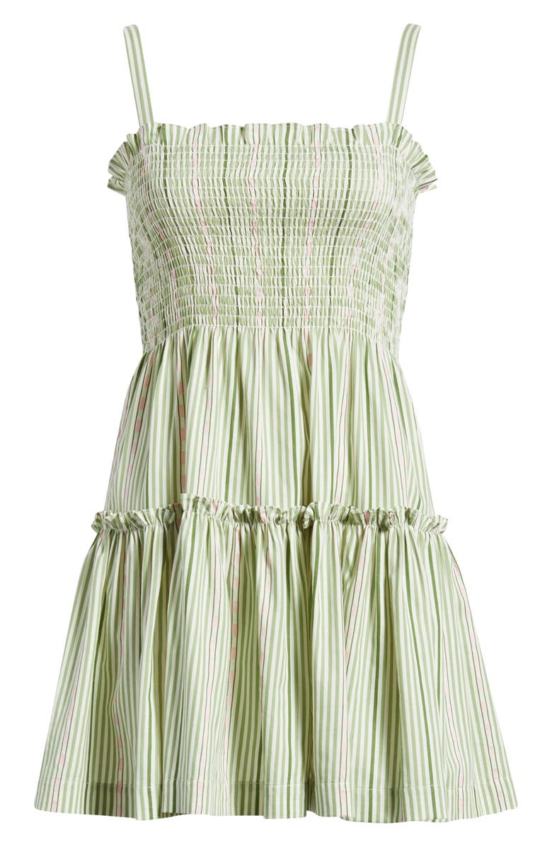 Hill House Home The Seraphina Stripe Nap Minidress, Alternate, color, Green Jacquard Stripe