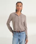 NAADAM Signature Cashmere Cropped Zip Up Hoodie