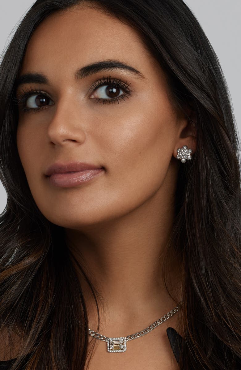 Mindi Mond Turtle Back Diamond Pavé Stud Earrings, Alternate, color, 18K White Gold