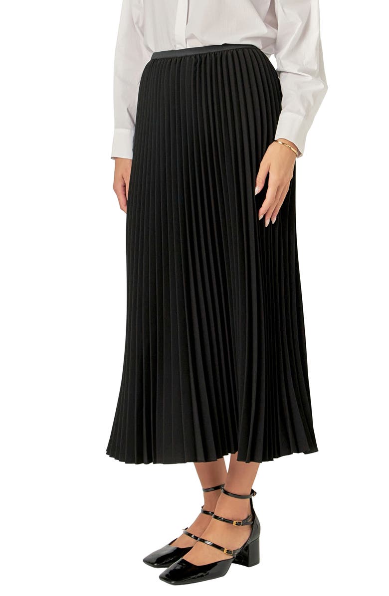English Factory Pleated Midi Skirt, Alternate, color, 
