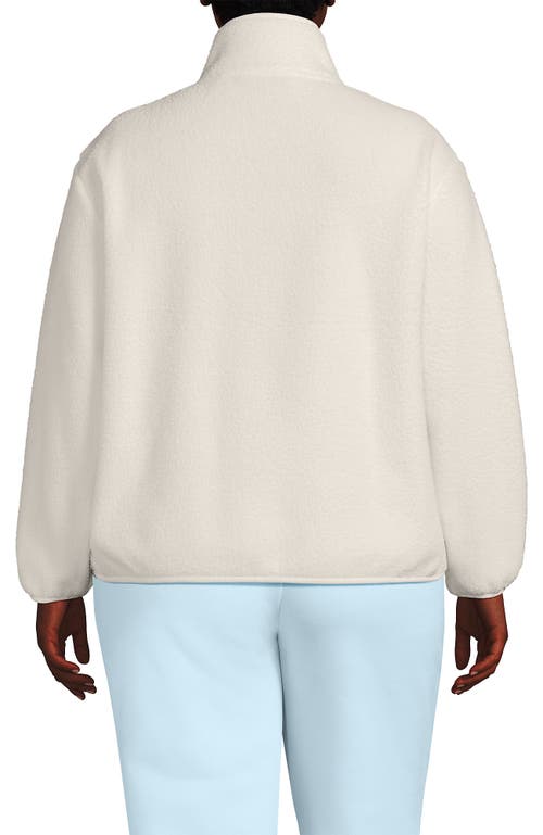 Lands' End Plus Size Half Zip Cozy High Pile Fleece Pullover In Gray