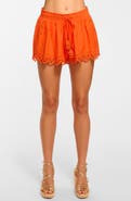 Ramy Brook Diane Eyelet Embroidered Cotton Drawstring Shorts