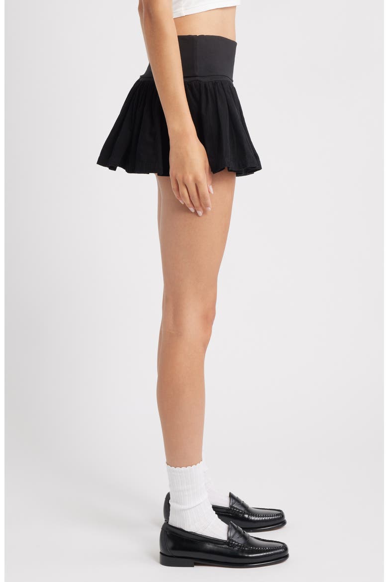 Byrdie Stretch Cotton Miniskort, Alternate, color, BLACK