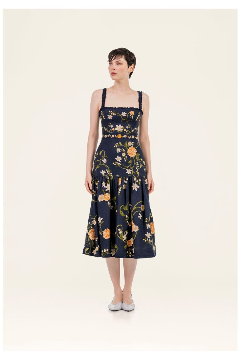 Nispero Valle Midi Dress, Alternate, color, Multicolor