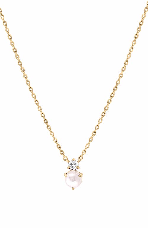Bearfruit Jewelry 14k Gold Plated Deux Birthstone Necklace Personal Holiday Gift Idea in Pearl/june  product