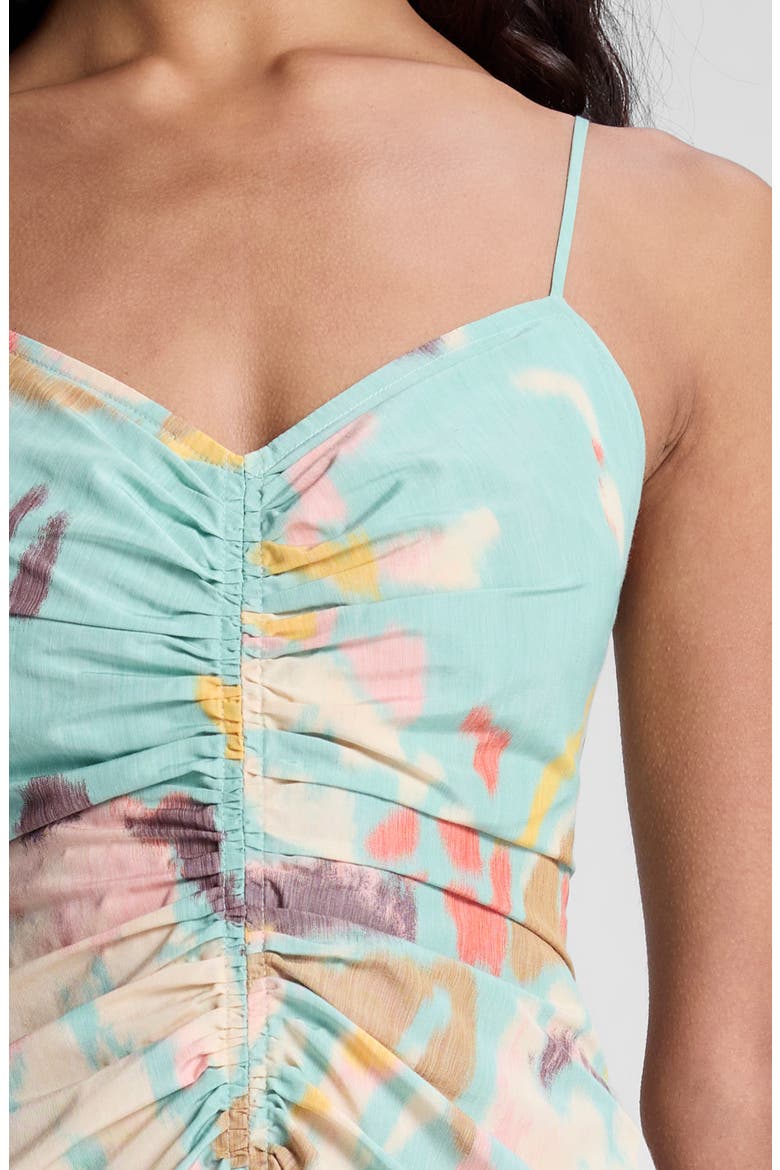 Lindsey Print Ruched Dress, Alternate, color, MINT MULTI