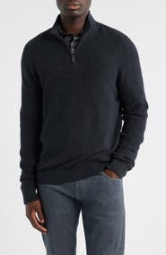 Nordstrom Cotton & Cashmere Quarter Zip Sweater
