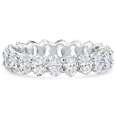 14k Gold 2.25ct Oval Diamond Eternity Ring
