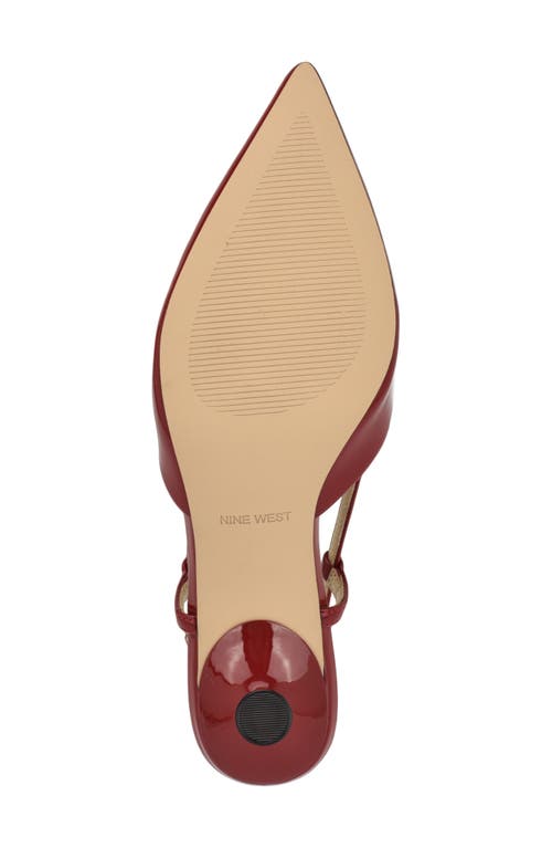 Nine West Women's Rhonda Tapered Heel Slingback Pumps In Medium Red Patent