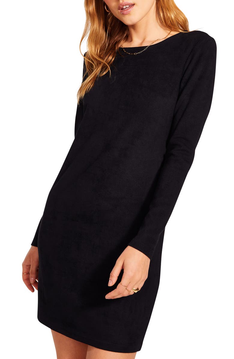 BB Dakota by Steve Madden BB Dakota x Steve Madden Alexandria Faux Suede Long Sleeve Minidress, Alternate, color, 