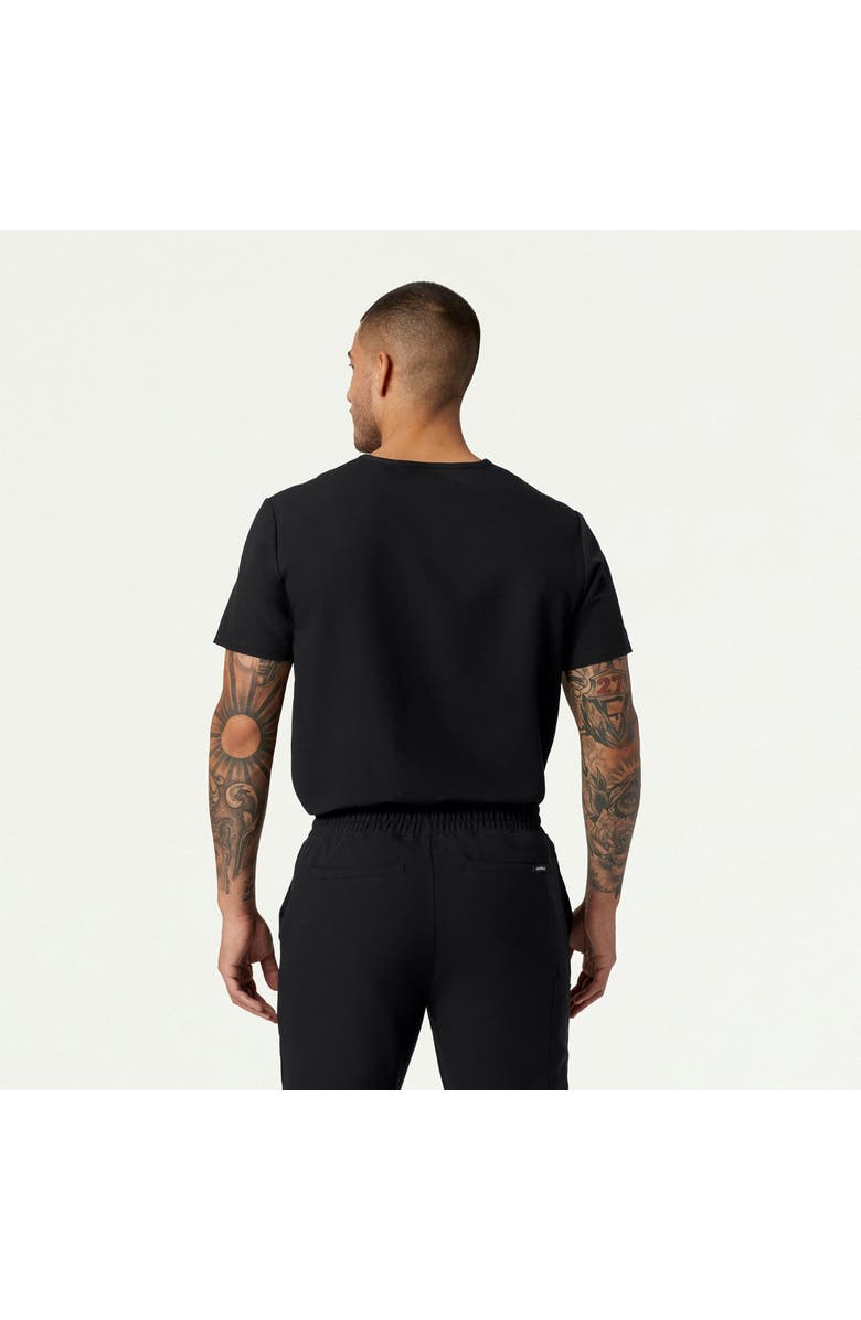 JAANUU Holmes Men's 1-Pocket Classic V-Neck Scrub Top, Alternate, color, Black