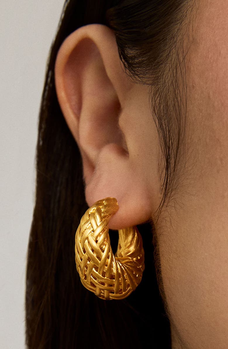 Dean Davidson Cinta Woven Hoop Earrings, Alternate, color, Gold