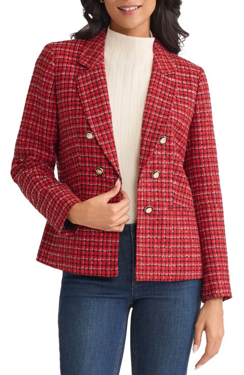 Tweed Faux Double Breasted Jacket