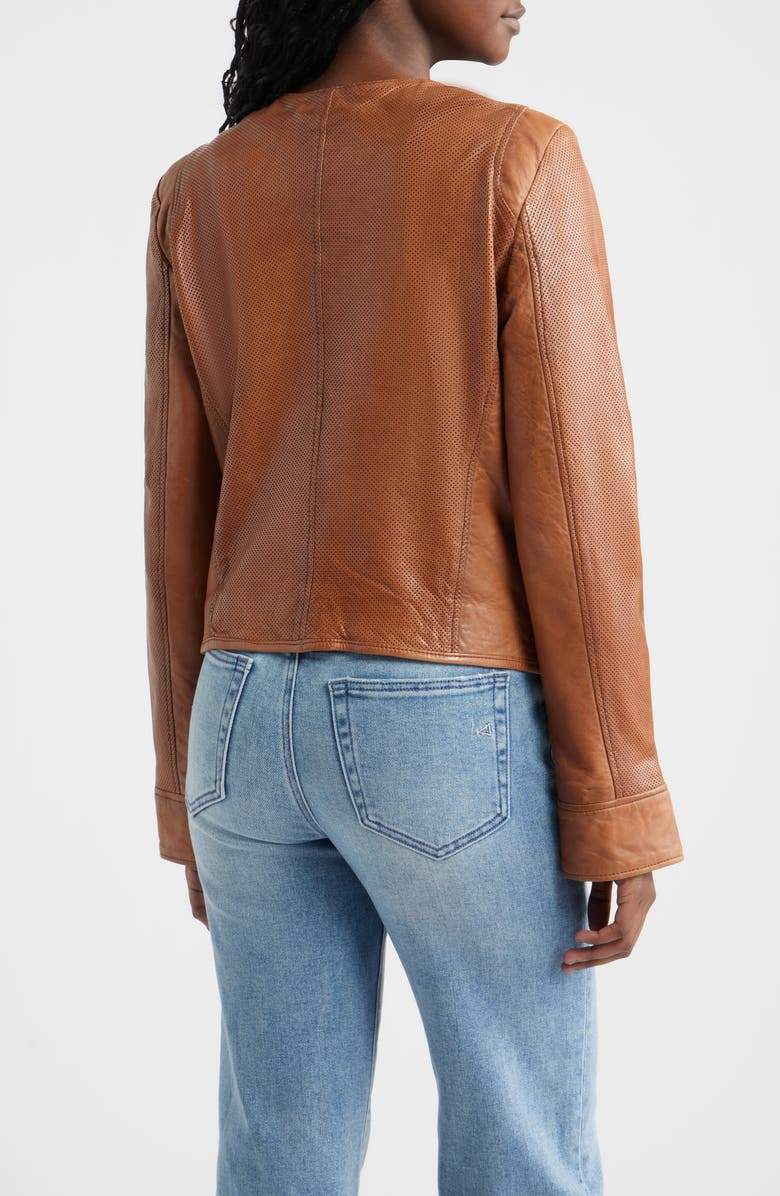 MAURITIUS Athena Perforated Leather Jacket, Alternate, color,