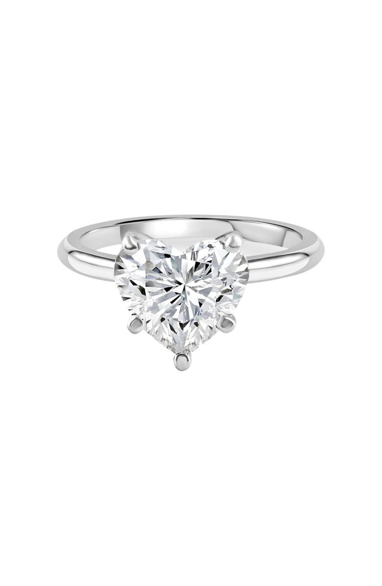 Bliss Diamond 3Ct Gold Certified Lab Grown Heart Cut Diamond Engagement Ring, Main, color, 14K White Gold