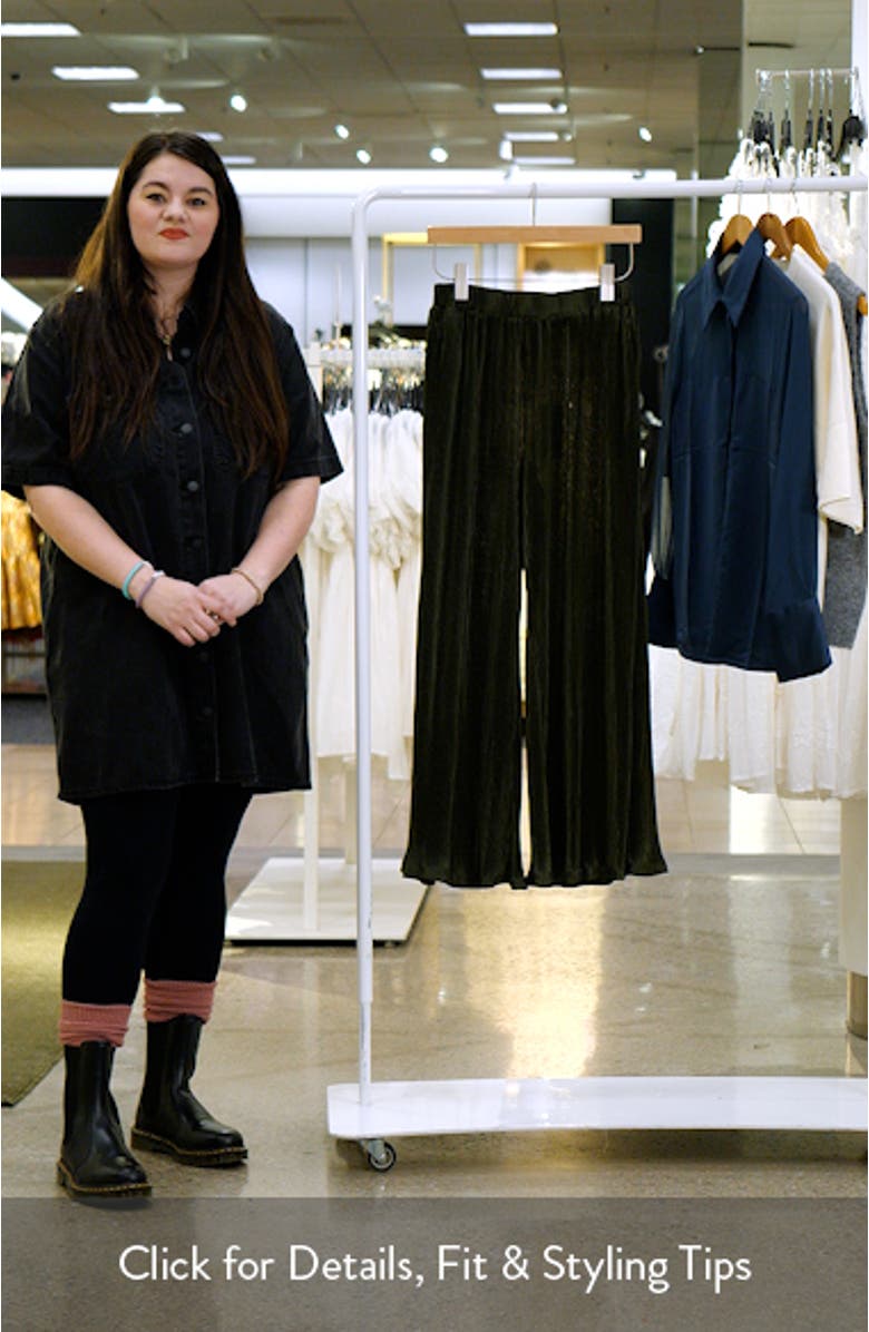 Leria Plissé Wide Leg Satin Pants, sales video thumbnail